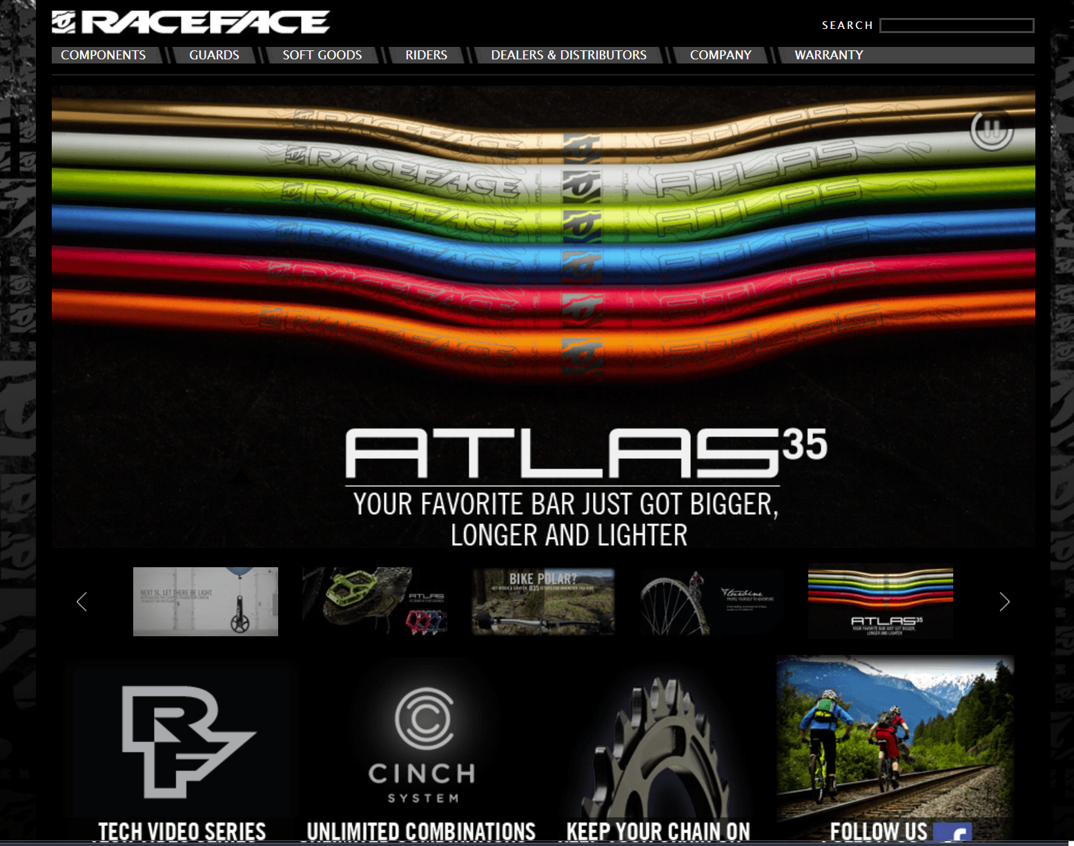 Race Face Performance Products - E-commerce platform for mountain bike component manufacturer. Built with PHP, MySQL, WordPress, JavaScript